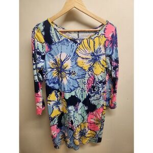 Lilly‎ Pulitzer Floral Print 3/4 Sleeve Pima Cotton Dress